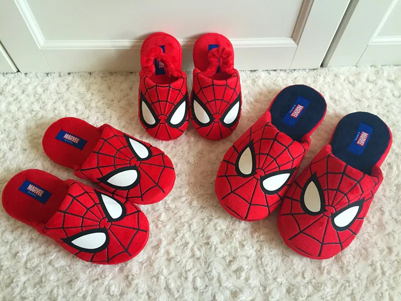 

2017 Cartoon Spider-man Kids Slippers Girls Boys Children Cotton Home Shoes Autumn Winter Warm Non-slip Indoor Enfant Pantoufle