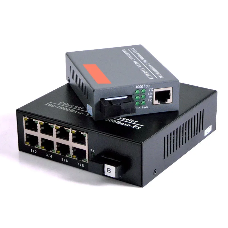 Ethernet медиа-конвертер 1 пара 10/100 Мбит/с порт RJ45 SC + 8 портов | Мобильные телефоны и