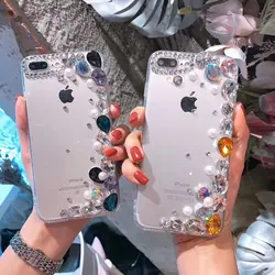 Luxury Rhinestone чехол для Coque samsung Galaxy S9 принципиально прозрачный акрил + Мягкий силиконовый чехол S9 плюс S8 S7 S6 край Note 8 Примечание 5