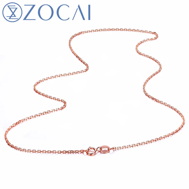 Классическое модное однотонное ожерелье ZOCAI с цепочкой из 18-каратного золота
