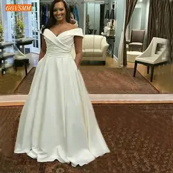 Аристократические Большие размеры белые свадебные платья 2019 сексуальное свадебное платье цвета слоновой кости длинное для свадебного
