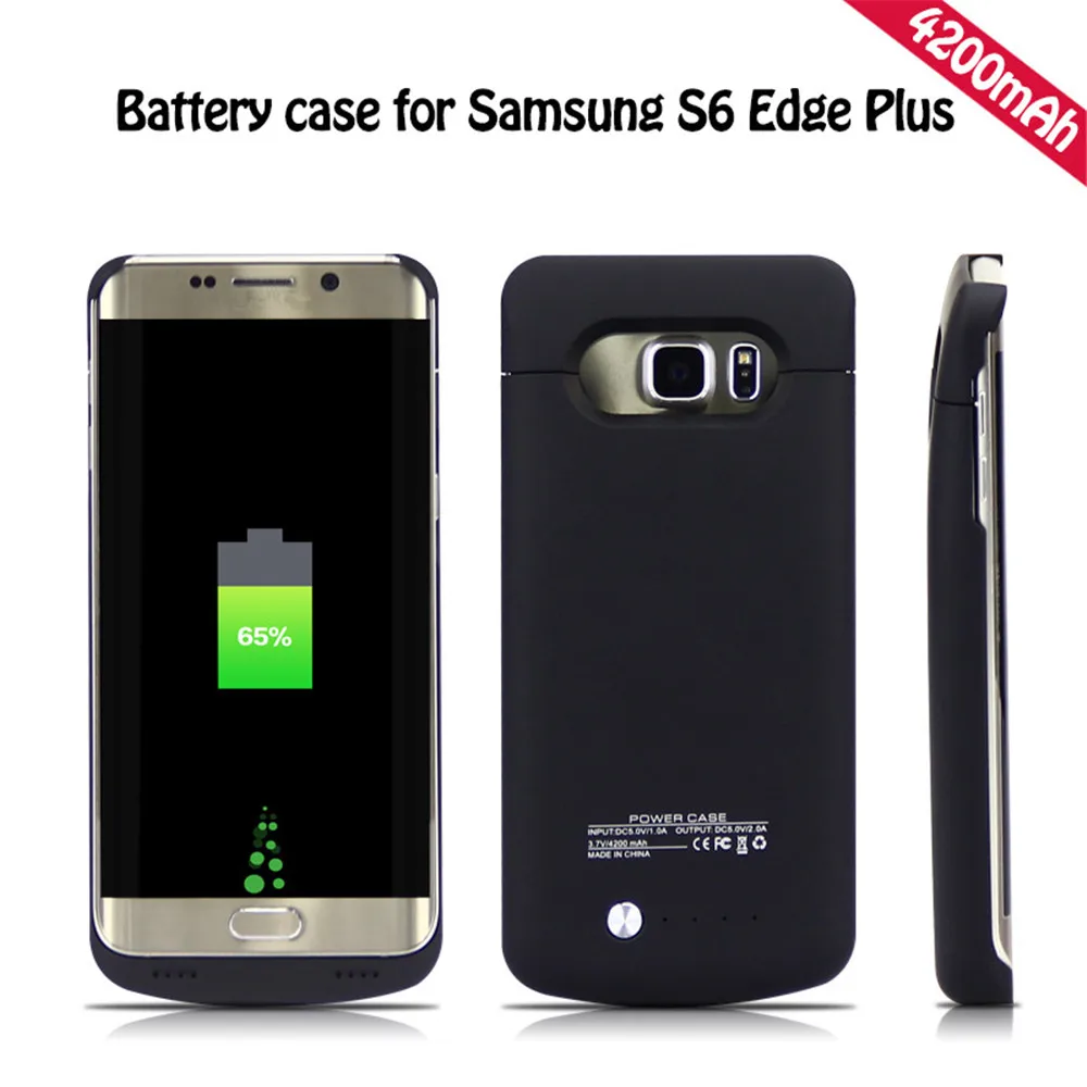 

Luxmo 4200mAH external battery case for Samsung S6 edge plus portable power bank cover rechargeable power case