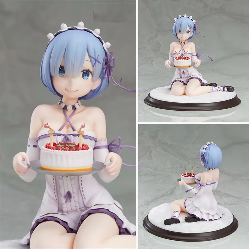 

Anime Re:Life in a different world from zero figures Rem birthday cake ver. PVC action figure collection model toys for gift