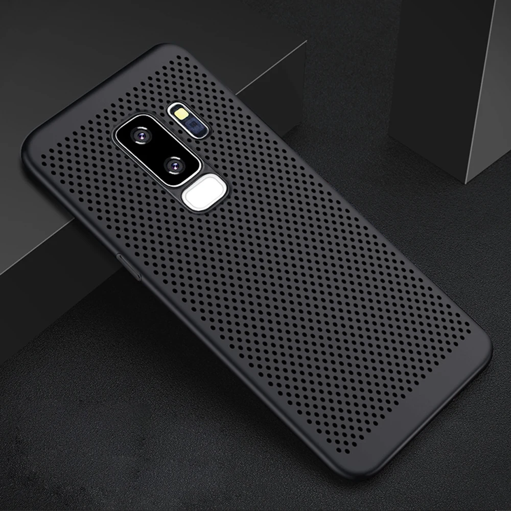 

Ultra Slim Grid Heat Dissipate Phone Case For Samsung Galaxy S9 S8 S10 Plus Note 10 pro 9 8 Back Cover For Samsung S10 lite Case