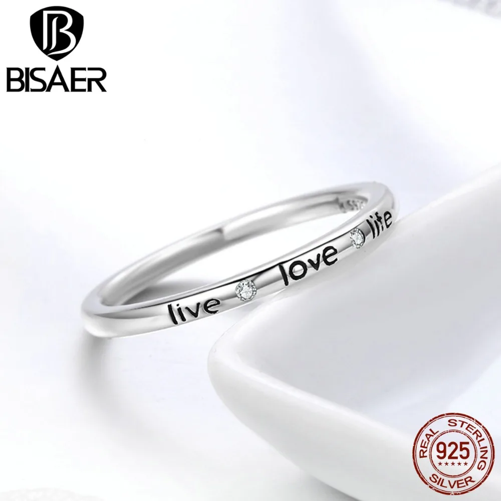 

2018 New Arrival 925 Sterling Silver Love My Life Rings Simple Round Engrave Letter Finger Ring for Women Girl Fashion Jewelry