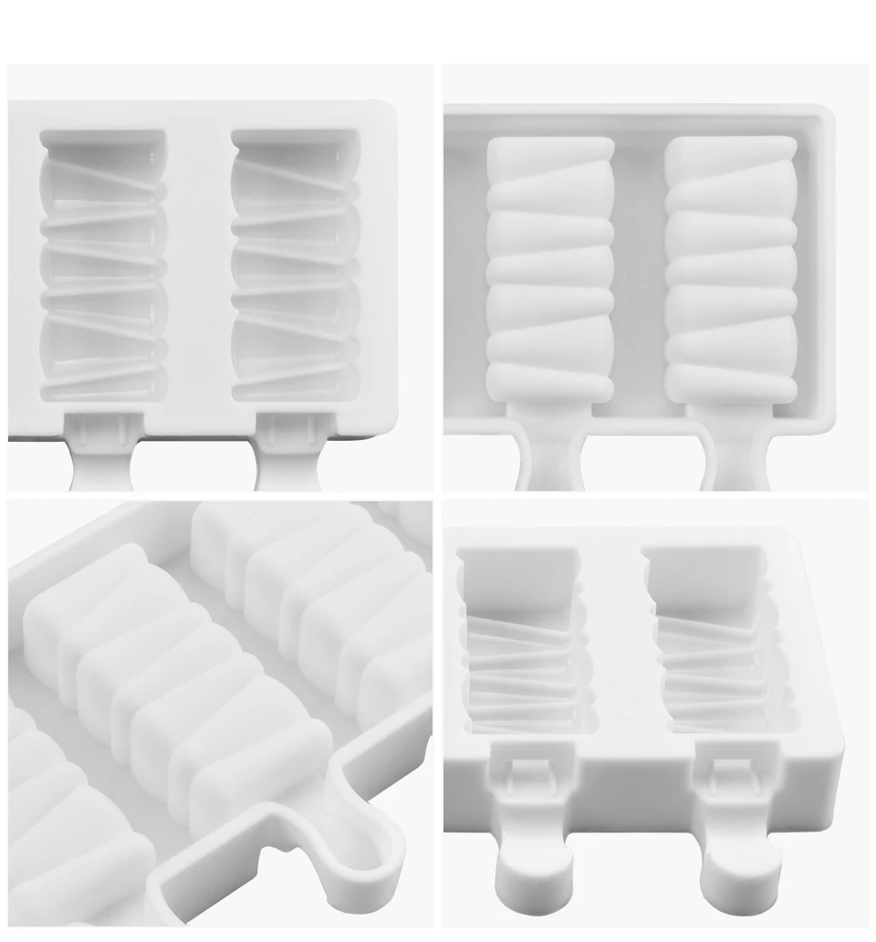 FUNBAKY 4 полости 3D силиконовые формы для мороженого эскимо формы производитель замороженные формы с палочками