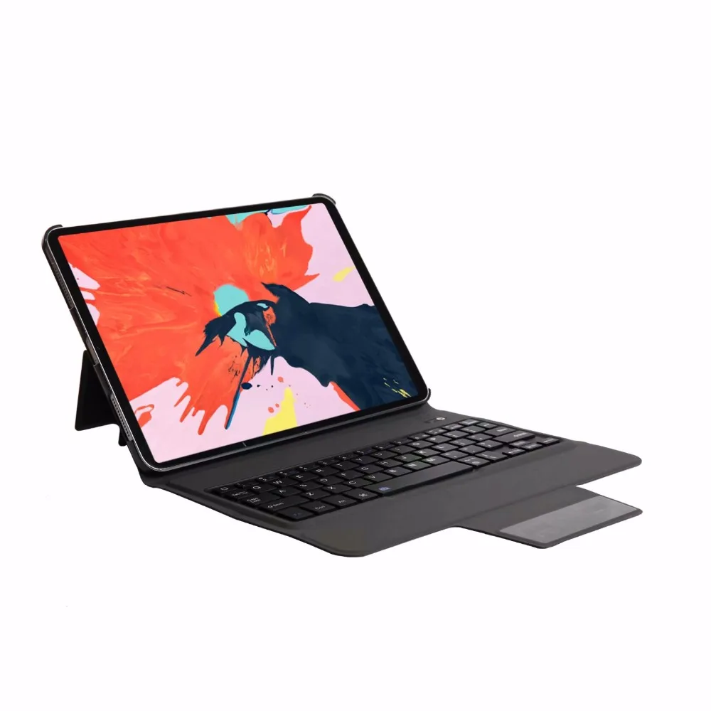 Ультратонкий беспроводной чехол с клавиатурой Bluetooth для нового iPad Pro 12,9 2018 планшетных чехлов PU кожаный чехол-подставка funda + Flim + ручка