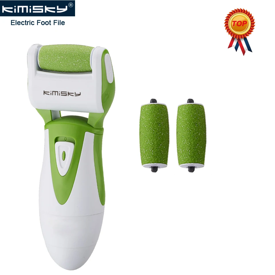 

KIMISKY Green Tool Foot Care Electric Pedicure Cleaning Exfoliating PK Scholls Feet Dead Skin Personal Care +3pcs Roller Heads