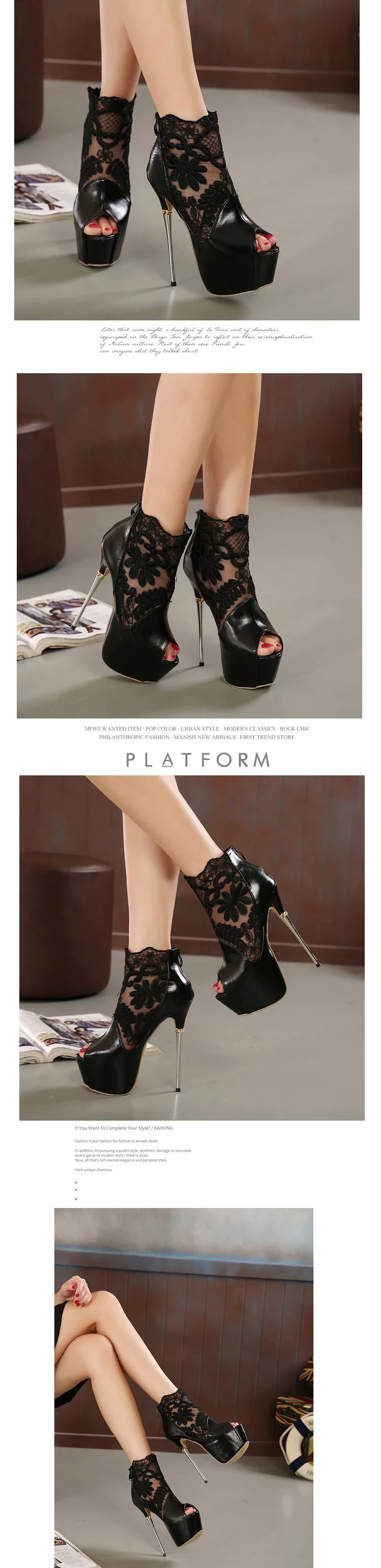 women summer boots 2016 lace pumps women party shoes platform pumps white wedding shoes stiletto heels open toe dress shoes C992 4