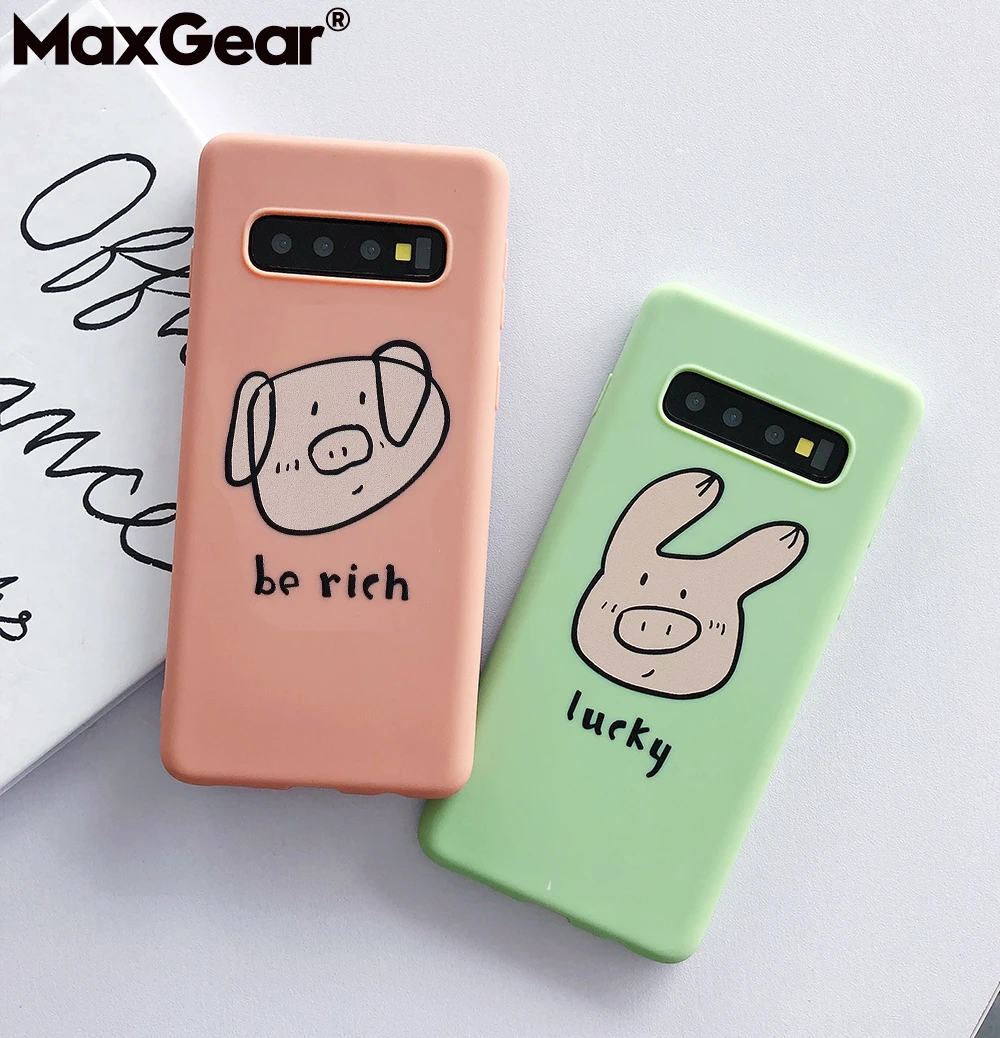 

Cute Funny Cartoon Pig Silicone Phone Cases For SamSung Galaxy S8 S9 S10 Plus Lite S10E Note 8 9 Soft S9Plus Cover Couple Fundas