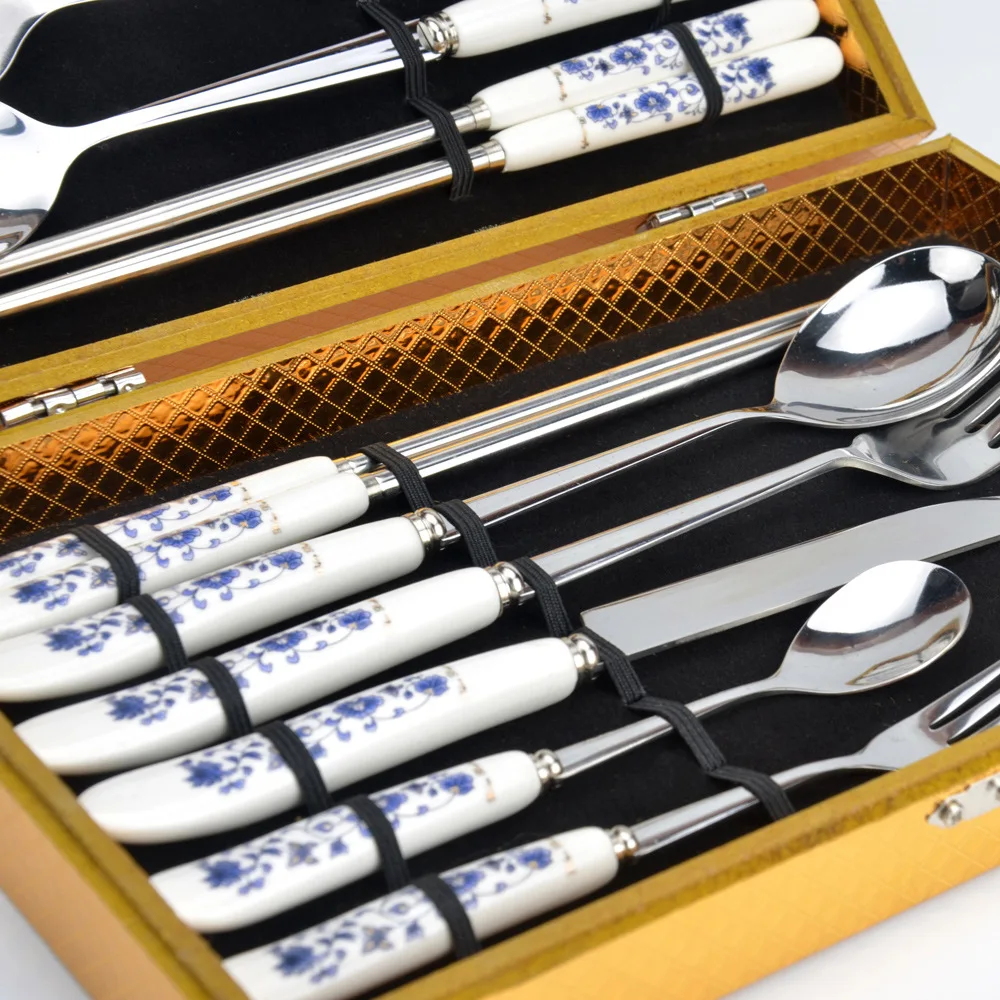 RSCHEF Blue and white porcelain business gift set piece ceramic