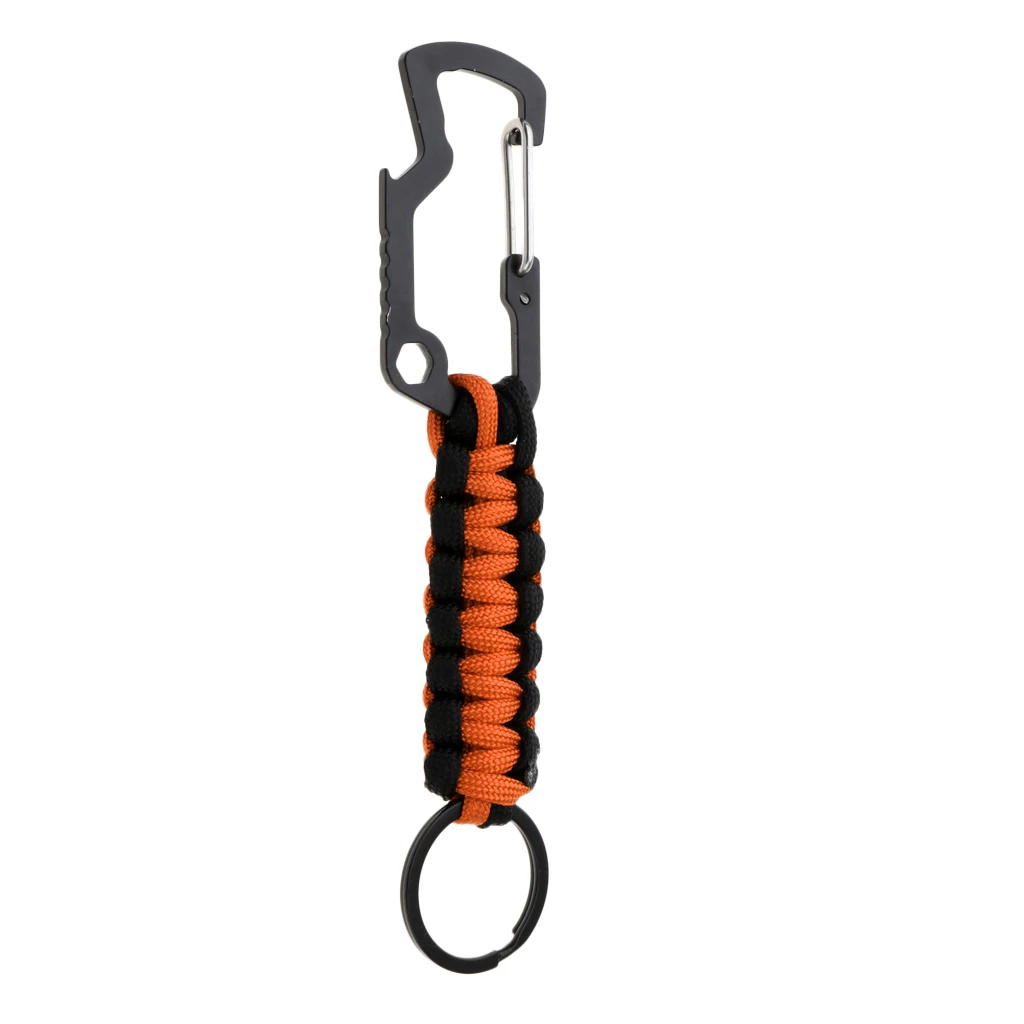  Molle Paracord Keychain Carabiner Hook Braided Lanyard Utility Kit  Molle Key Ring Holder Belt Clip Buckle Carabiner