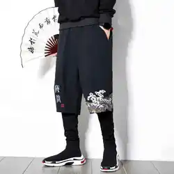 MRDONOO весна и осень китайский стиль мужские большие размеры льняные брюки спортивные хип-хоп повседневные брюки свободные брендовые