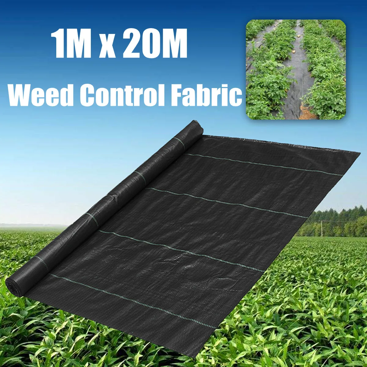 Goede 1 m x 20 m Onkruid Controle Stof Anti Gras Tuin Bodembedekker Membraan Landschap Mulchen Onderdak Landbouwgrond Tuin levert Zwart