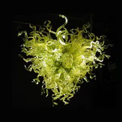 Зеленый цветной дутый муранское стекло подвессветодио дный LED современное искусство подвесные светильники