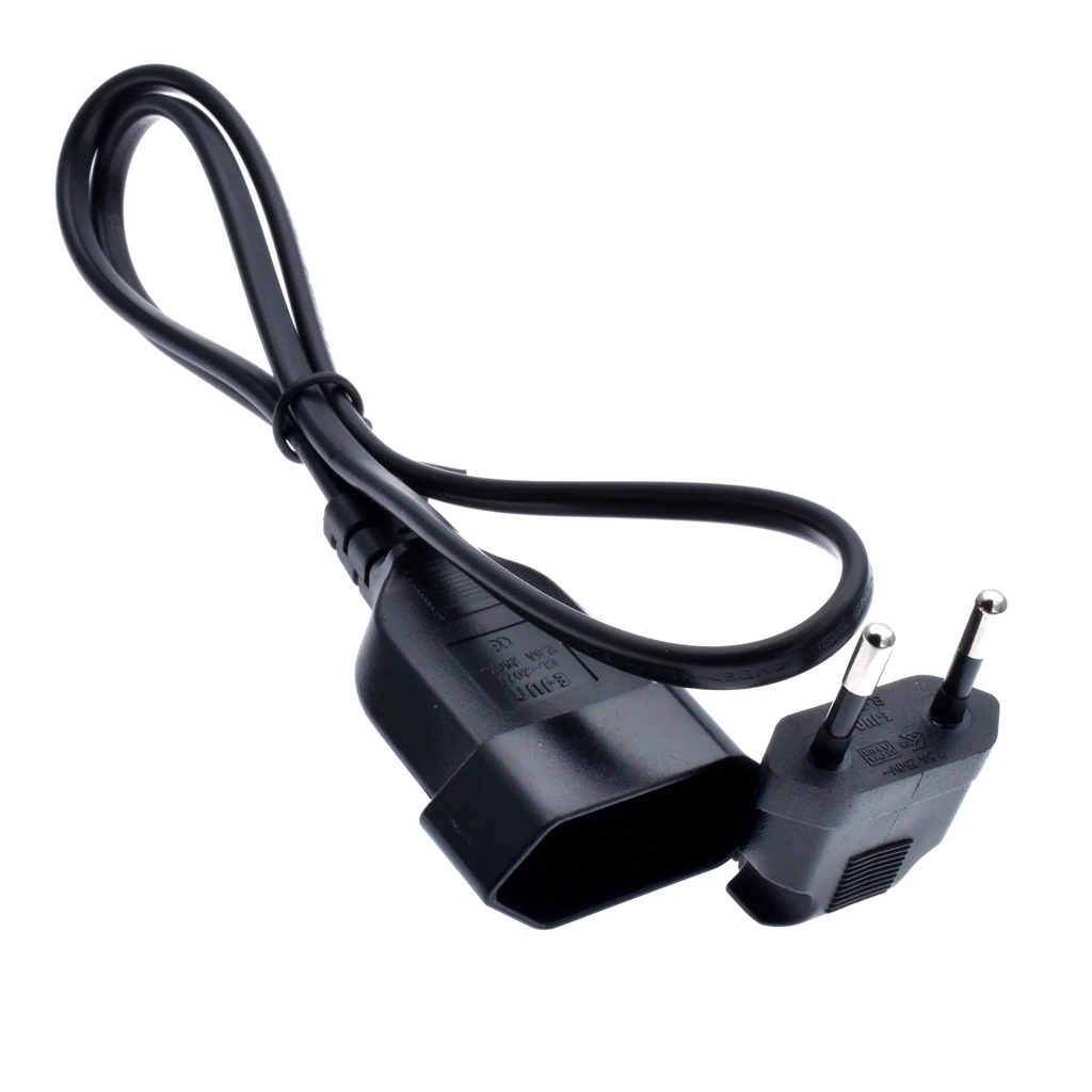 

European EU 2 Prong Bend Angle Male to Female Power Extension Cord Cable for PC Computer PDU UPS 0.3M/0.6M New