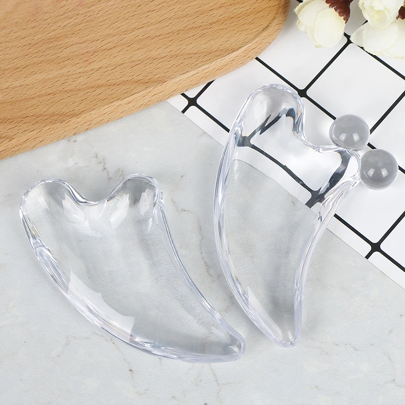 3D Natural Crystal Guasha Scraper Massage Tool Acupuncture SPA Therapy Gua Sha Massager Scraping Board Antistress Body 2 Style