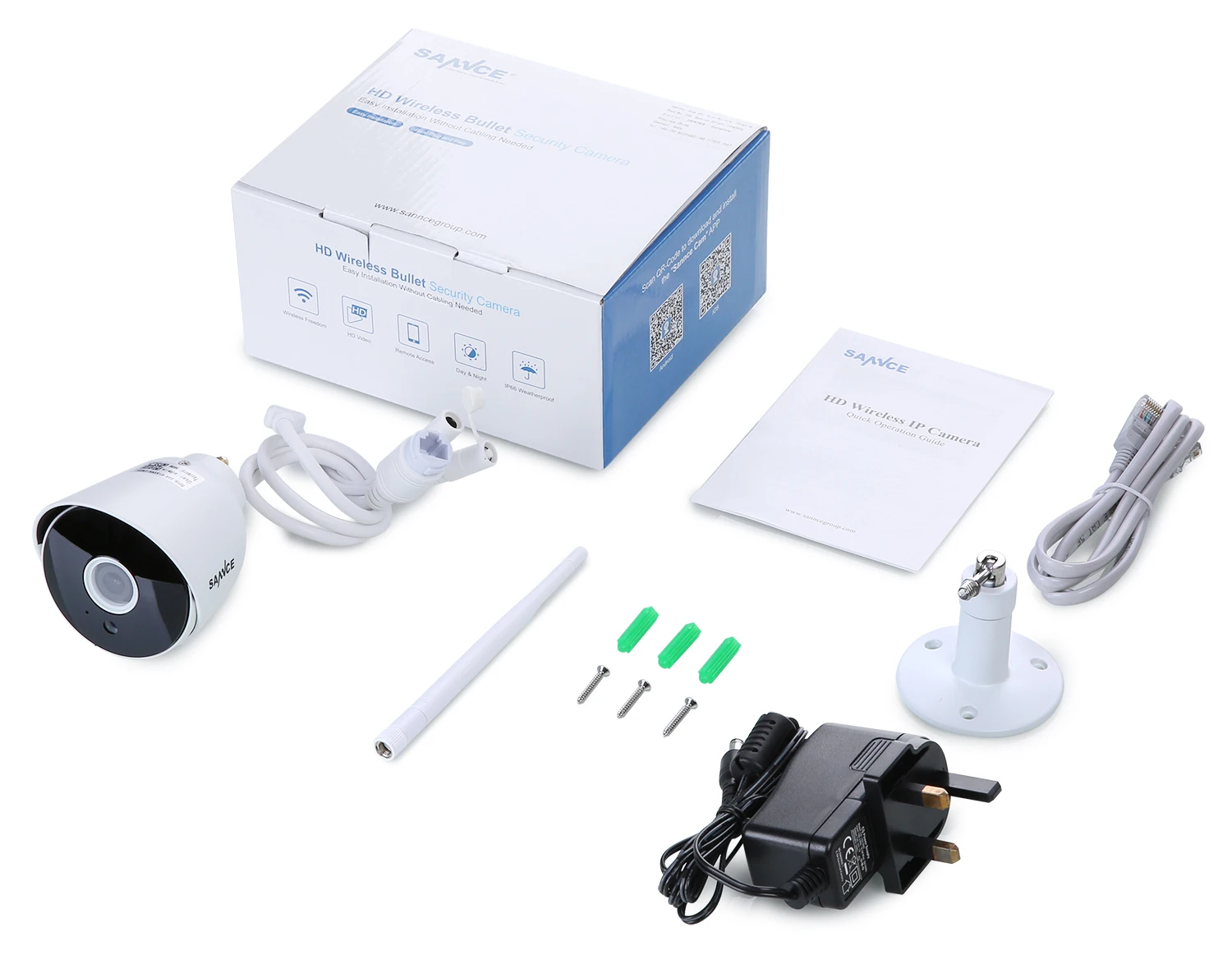 SANNCE HD 1080P IP Camera Wireless Wifi Bullet Camara Outdoor Waterproof Night Vision IR Cut Onvif P2P Home Security Camara 2018