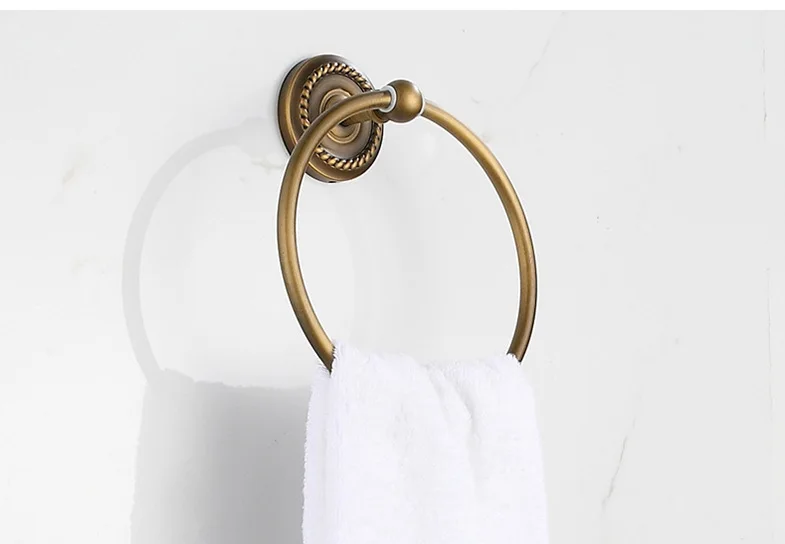 European Style Wall Mounted Bathroom Towel Ring Antique Brass Bathroom Hangers Towels Bathroom