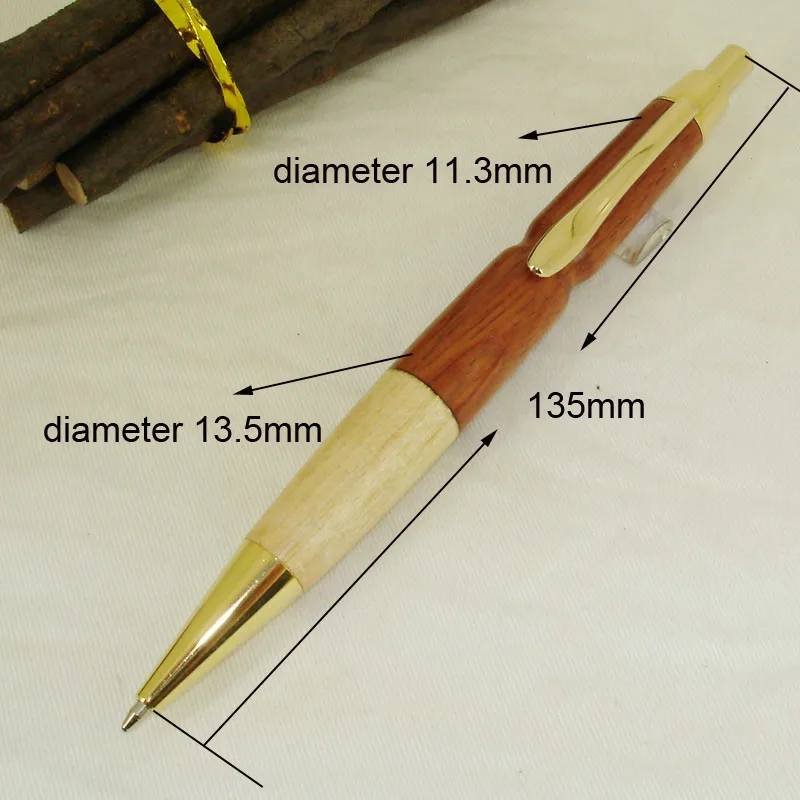 ACMECN Горячая дизайн ходовая шариковая ручка ручные подарки натуральный экологически чистый сшивание клен и розовое дерево шариковая ручка