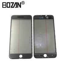 Холодное нажатие 4 в 1 экран Переднее стекло с рамкой и OCA& поляризатор для iPhone 7 8 7plus 6 6s plus 5S 5 Сенсорная панель Замена 10 шт