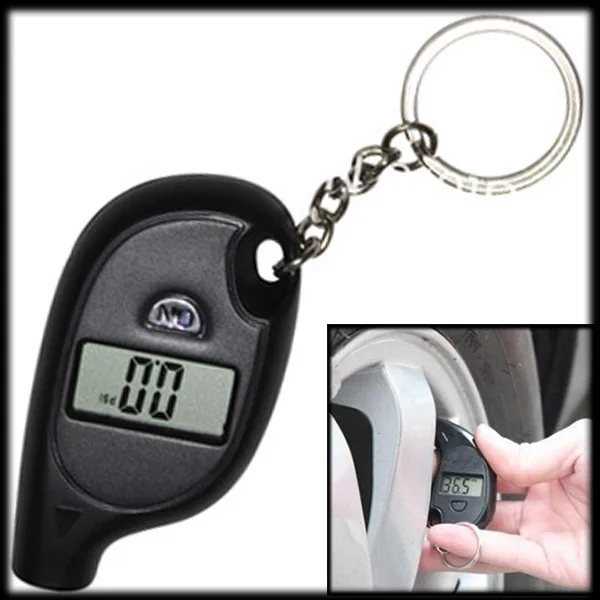

by DHL or EMS 200 pcs Black Mini KeyChain Protable Digital Auto Car Tire gauge