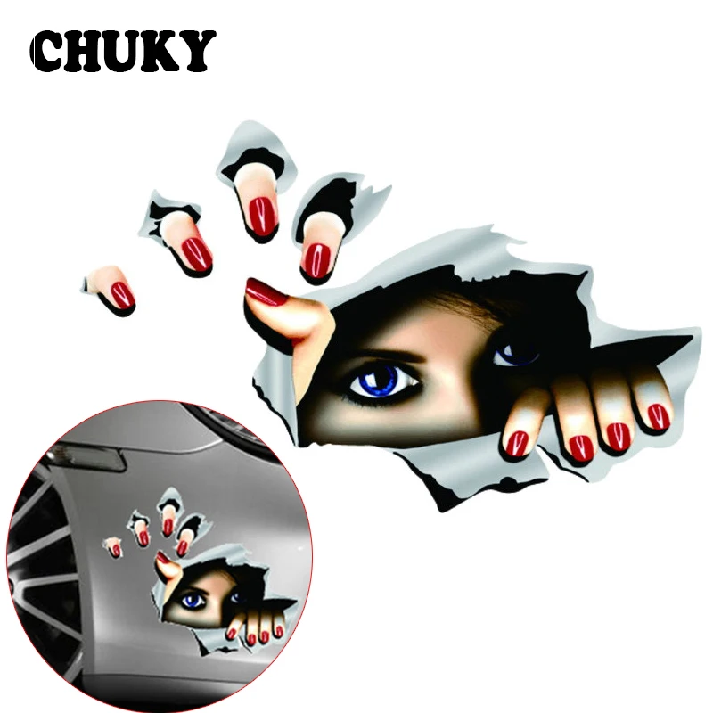 CHUKY 3D наклейки для стайлинга автомобилей дизайн глаз Ford Focus 2 3 VW Passat B6 B5 B7 B8 Toyota Avensis