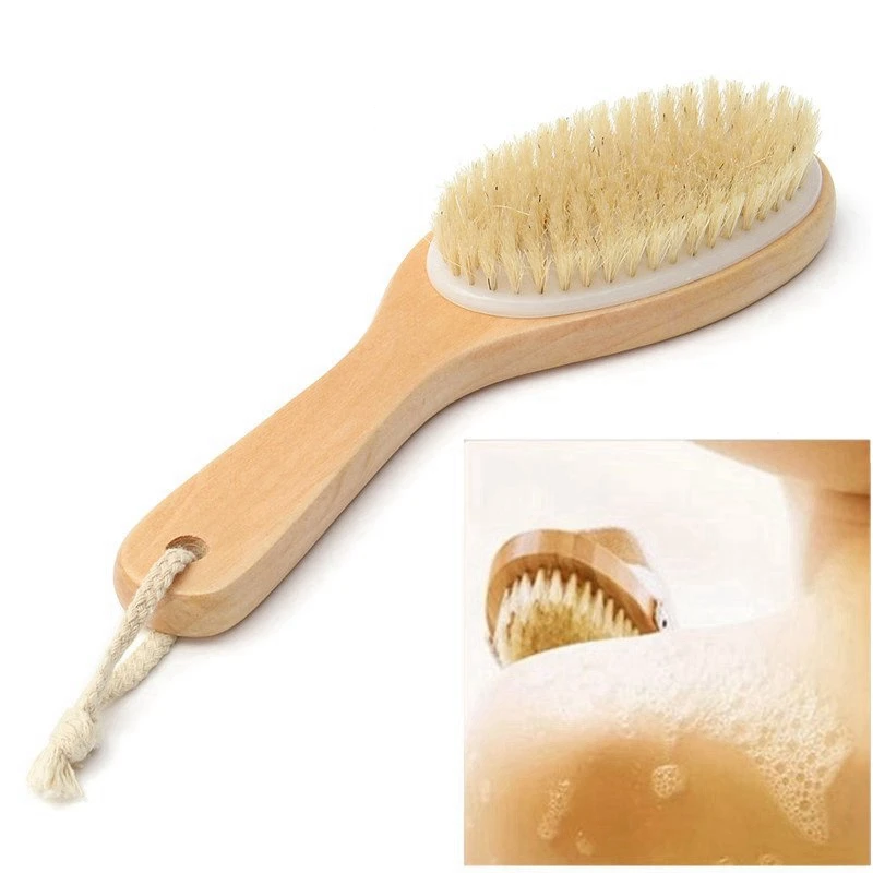 Full Body Natural Bristle Dry Skin Exfoliation Brush Detox Fight