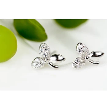 

GNE0423 Genuine 925 Sterling Silver Stud Earrings Bowknot Charming Earrings For Women Fashion Oorbellen Jewelry Wholesales