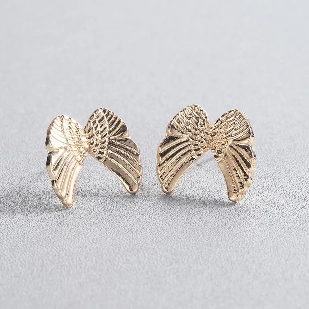 Женские серьги крылышки Chandler Tiny маленькие двойные из нержавеющей стали ангел