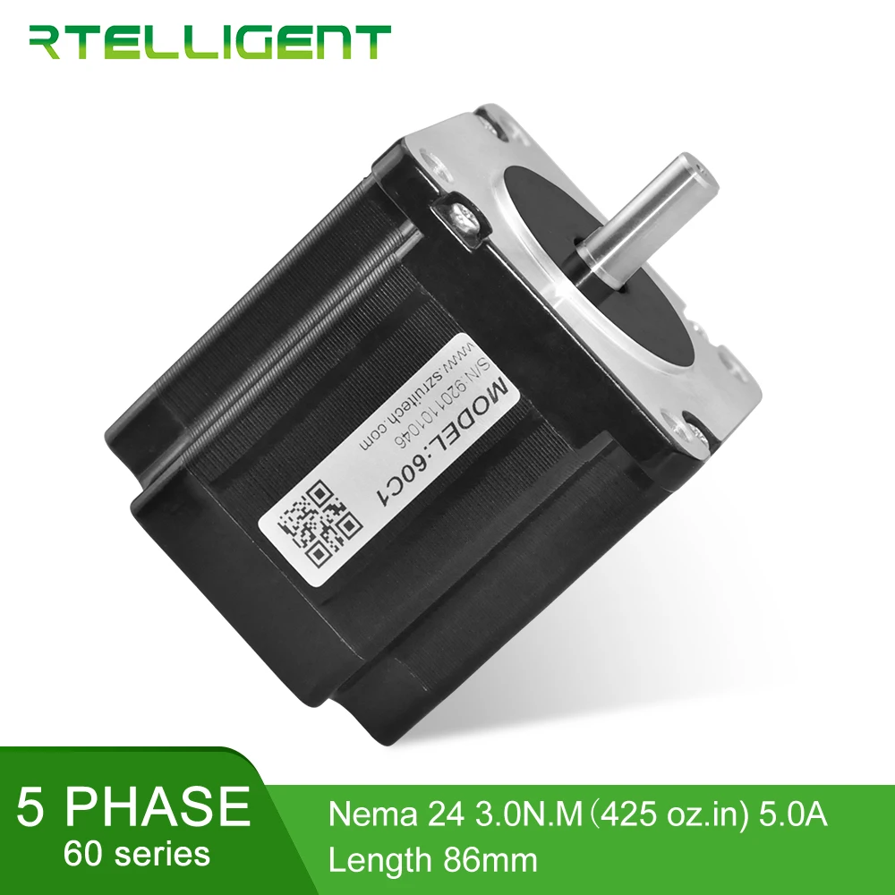 Rtelligent 5-lead 5 фазный Nema23 24 шаговый двигатель 60 серия 0,72 градусов 60 мотор 21 мм 0.75A для ЧПУ комплект Гравировальный фрезерный станок