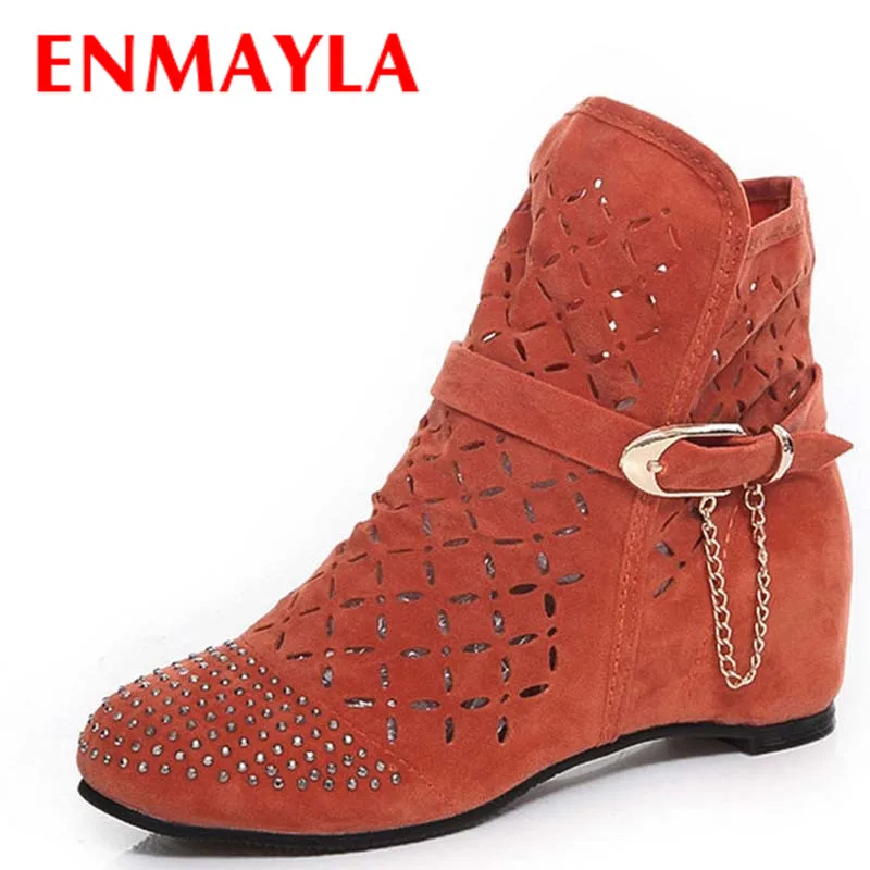

ENMAYLA Best Selling Hallow Shoes Woman Knitted Knee Fashion Boots for Women Cut Outs Boot Summer Cool Boots Multicolor Ankle