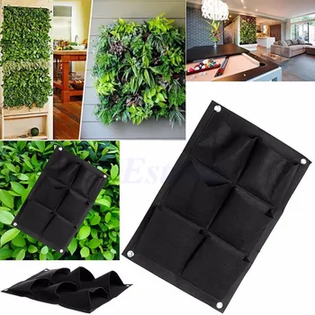

6 Pockets Vertical Garden Wall Planter Hanging Planting Bag FOR Herbs Z07 Drop Shipping
