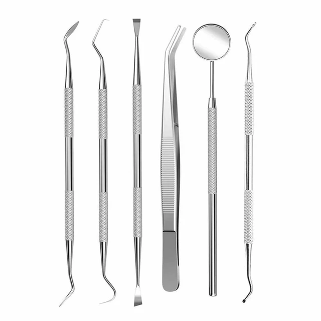 Dental Tools Set Dentist Hygiene Instruments Kit(6pcs) Including Dental  Mirror, Tarter Scraper, Pick, Scaler,tweezer,forceps - Dental Lab/mechanic  Aquipment & Consumables - AliExpress