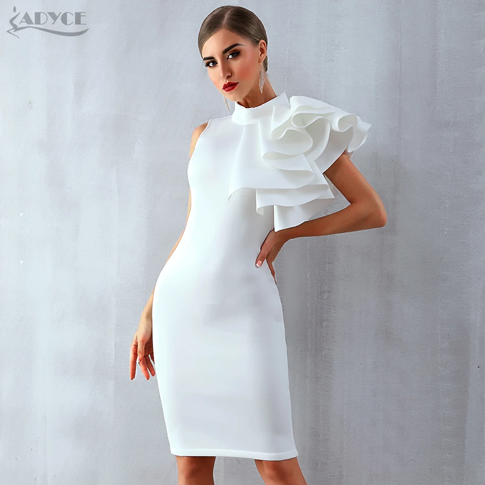 Adyce 2018 New Summer Women Celebrity Party Dress Vestidos Sexy White Red Sleeveless Ruffles Bodycon Midi Bodycon Club Dresses Adyce 2018 New Summer Women Celebrity Party Dress Vestidos Sexy White Red Sleeveless Ruffles Bodycon Midi Bodycon Club Dresses