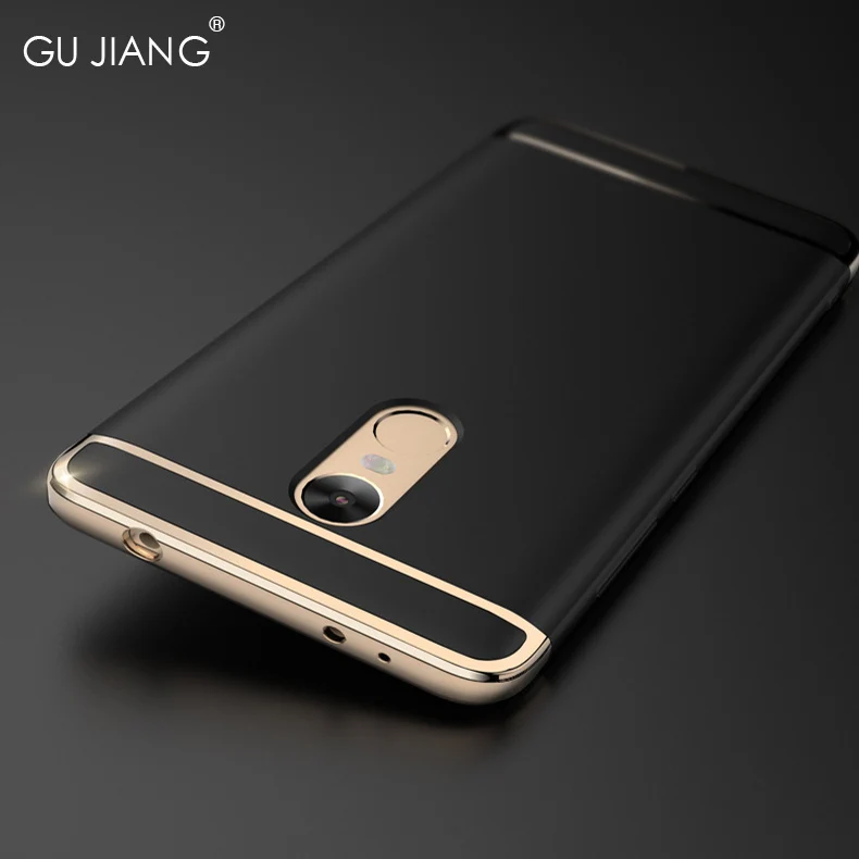 GU JIANG Brand Luxury Full Cover Slight Matte Protector Case for Xiaomi Mi Redmi Note 4X (3G RAM 32G ROM) Plating Shell |