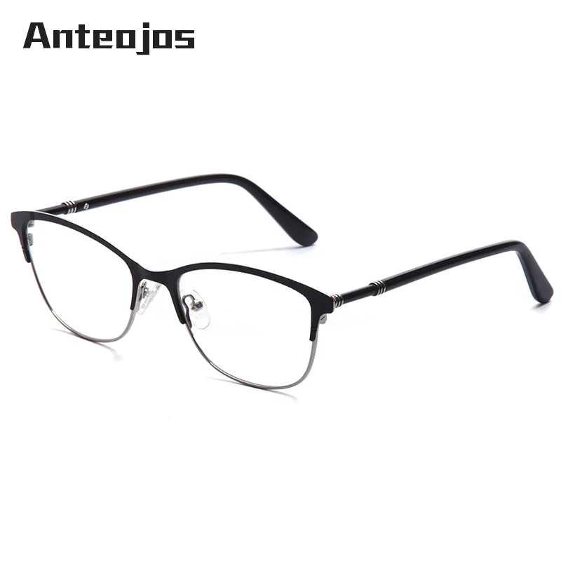 

ANTEOJOS Men Women's Eyeglasses Trendy Design Black Metal Optical Frame Myopia Spectacle For Male Female Lunette De Vue Femmes
