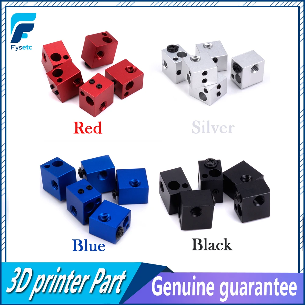 2pcs Blue Red Black Silver 3D Printer Parts V6 Heated Block For High Temperature HT-NTC100K Thermistor Hotend Kit 16*16*12mm | Компьютеры