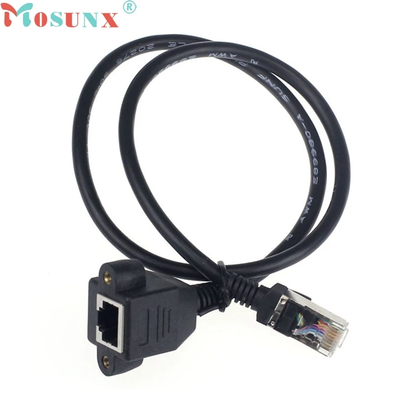

mosunx Mecall RJ45 Male to Female Screw panel mount Ethernet LAN Network extension Cable Accessory