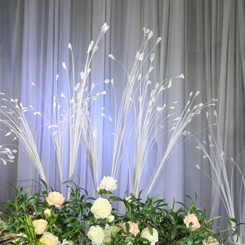 10 шт. букет искусственных цветов свадебные белый павлин реквизит цветок перо феникса Летающий траву, тростник листья лук трава