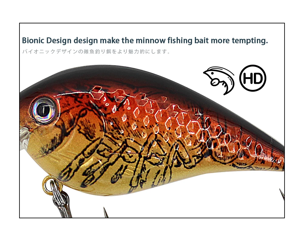 Чемпионы используют приманку кренкбейт бас Воблер для рыболовной наживки гольян искусственная жесткая приманка плавающая приманка 60 мм 10 г рыболовные снасти