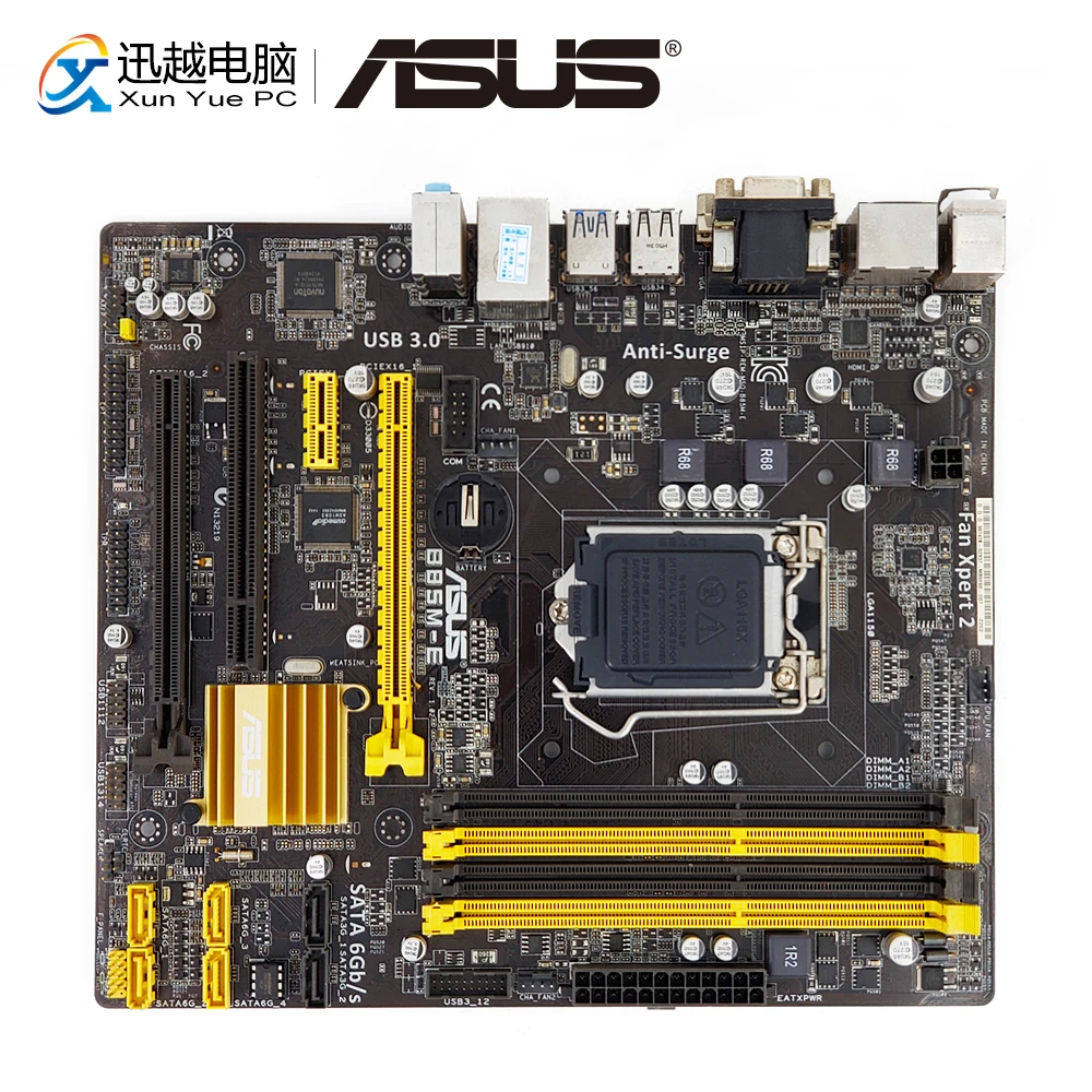 Goedkoop Asus B85M E Desktop Moederbord B85 LGA 1150 Voor Core i7 i5 i3 DDR3 32G SATA3 USB3.0 DVI HDMI Micro ATX Originele Gebruikt Moederbord