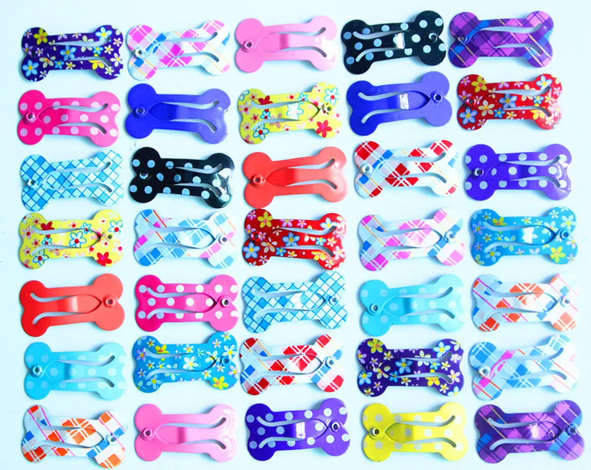 50PCS Cute Mini Dog Hair Clips Bones Dog BB Clips hairpins Dog Hair Accessories Dog Grooming