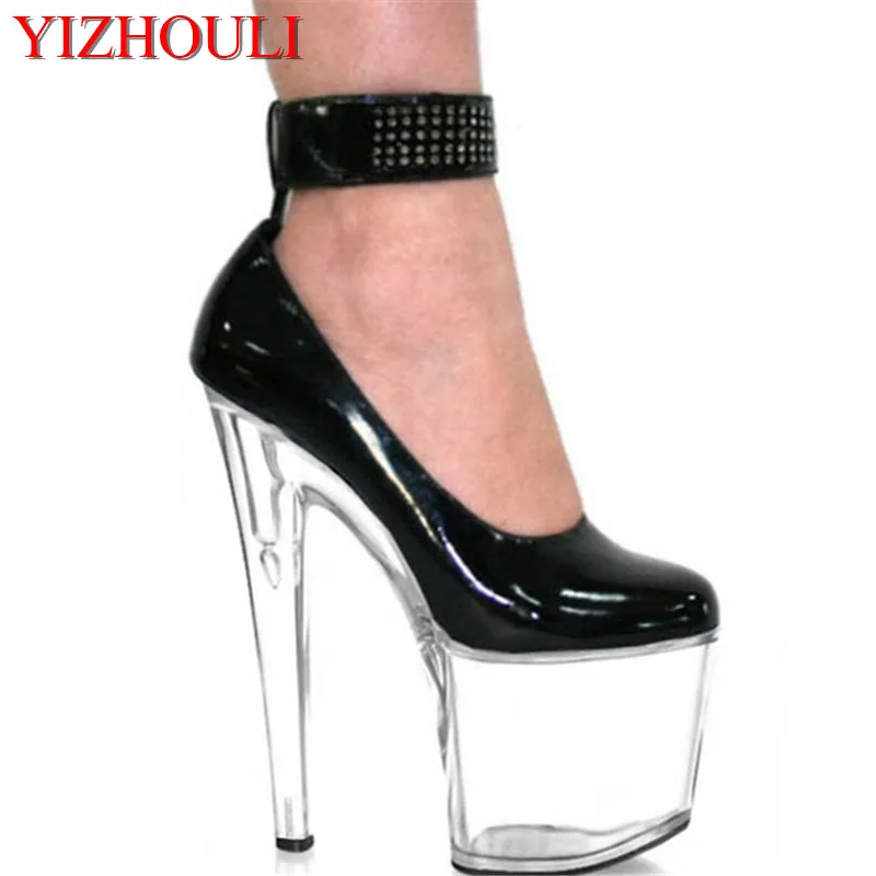 Модная пикантная обувь на высоком каблуке 20 см; обувь для ночного клуба; обувь для подиума