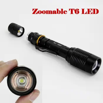 

SKYWOLFEYE 10000Lumens T6 LED Flashlight Torch Lamp Light Black Tactical Zoom 4 Modes Torch Lamp