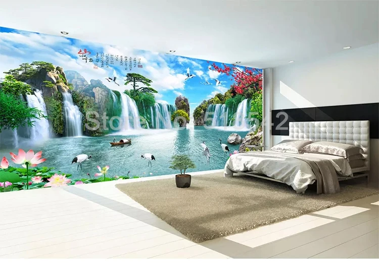 estar, estilo chinês, montanha paisagem de água,