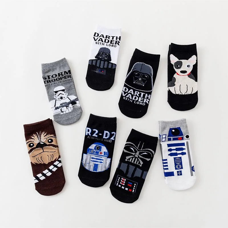 cheap Star Wars Socks Creative Heels Hip Hop Street motion boat Socks Novelty Men Women Sock Summer boat socks