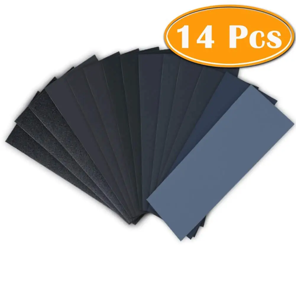 42Pc Wet Dry Sandpaper 120 To 3000 Grit Assortment Abrasive Paper Sheets For Automotive Sanding Wood Furniture Finishing 23*9 cm