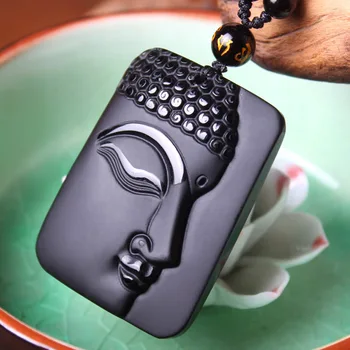 

Alris Maitreya Buddha male female face Buddha crystal diy real stone Obsidian jewelry pendant necklace charms popsocket d