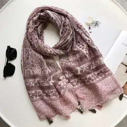2019 новейшая мода Пейсли печати кисточкой шарфы для женщин шаль Красивая поездка цветок шарф с бахромой шарф хиджаб глушитель Бесплатная